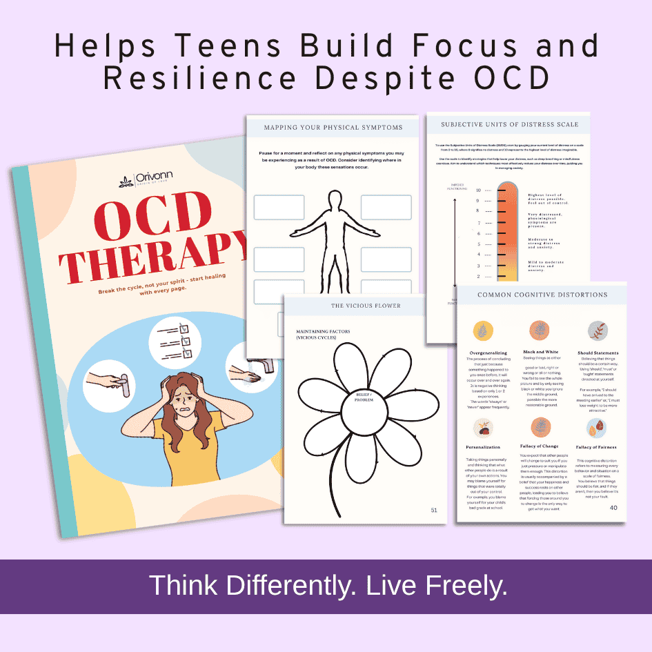 OCD THERAPY WORKSHEET & TRACKER | CBT TOOLS FOR TEENS & ADULTS