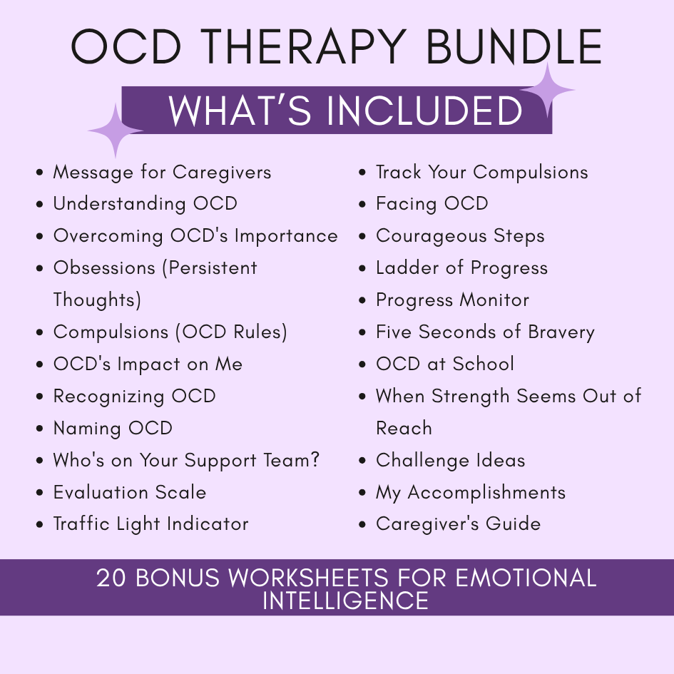 OCD THERAPY WORKSHEET & TRACKER | CBT TOOLS FOR TEENS & ADULTS