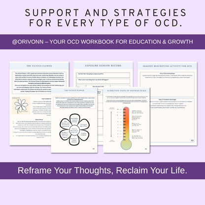 OCD THERAPY WORKSHEET & TRACKER | CBT TOOLS FOR TEENS & ADULTS
