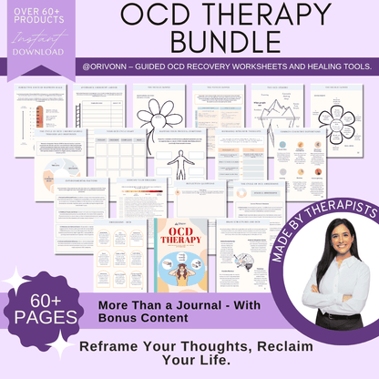 OCD THERAPY WORKSHEET & TRACKER | CBT TOOLS FOR TEENS & ADULTS