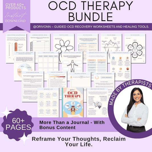 OCD THERAPY WORKSHEET & TRACKER | CBT TOOLS FOR TEENS & ADULTS